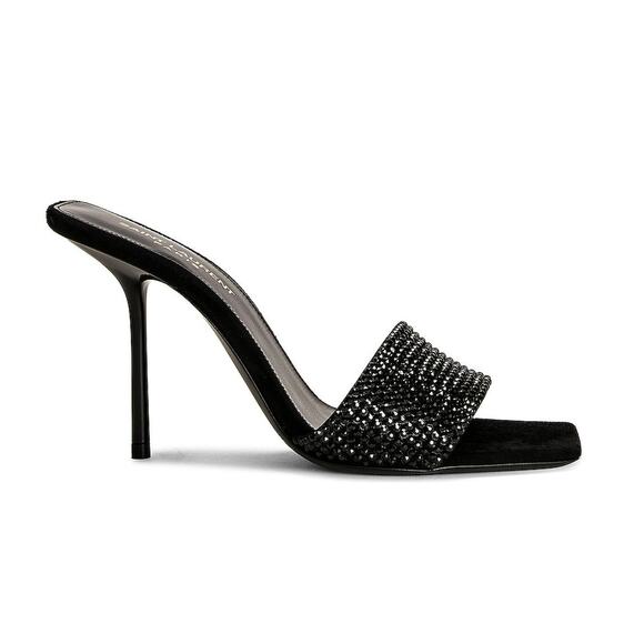 Saint Laurent Shoes - Saint Laurent Embellished Black Lucky Evening Mules Size 38.5 EU / US 8.5